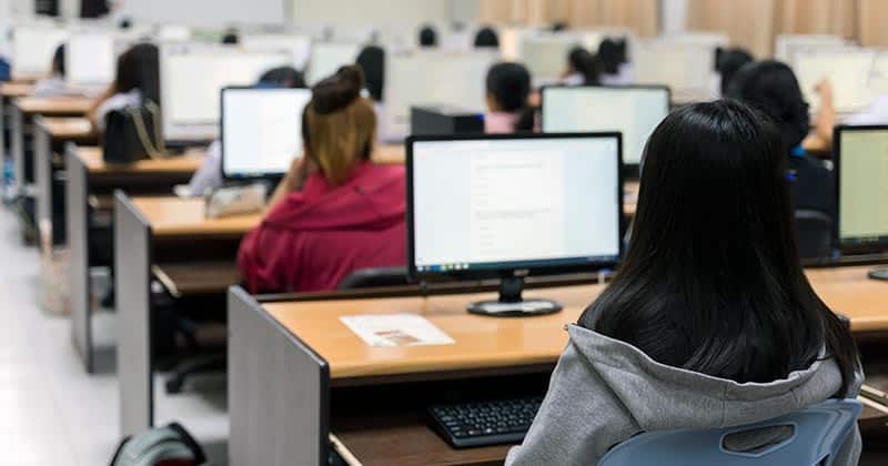 Class in computer lab